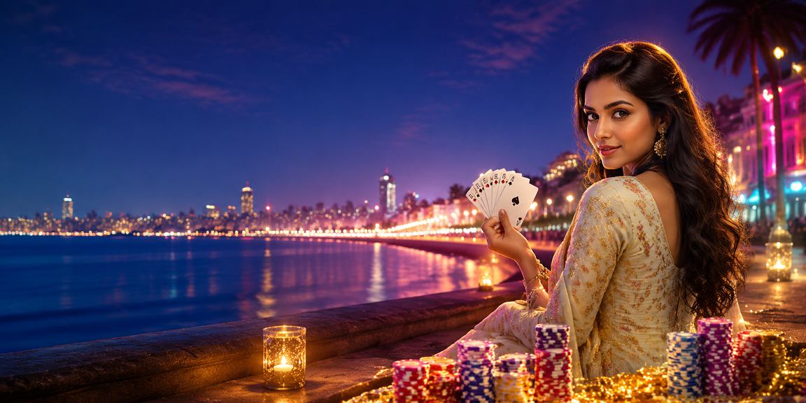 Mumbai Marine Drive Teens Patti players at dusk